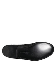 Black Jacquard Slip On Loafers Formal Shoes