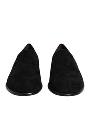 Black Suede Slip On Loafers Formal Shoes