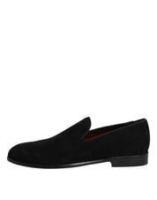 Black Suede Slip On Loafers Formal Shoes