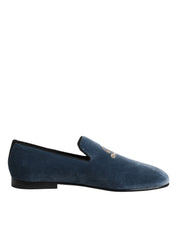 Blue Velvet DG Logo Loafers Formal Shoes