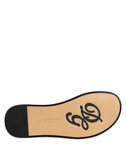 Black Monochrome Braided Raffia Slides Shoes