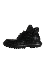 Black Leather Casual Mens Ankle Boots Shoes