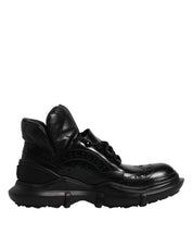 Black Leather Casual Mens Ankle Boots Shoes
