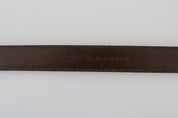 Blue Perforated Leather Gray Buckle Belt