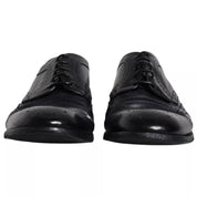 Dark Blue Leather Derby Wingtip Formal Shoes