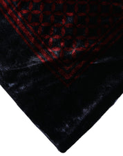 Black Red Viscose Square Men Foulard Scarf