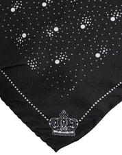 Black White Printed Square Men Foulard Scarf