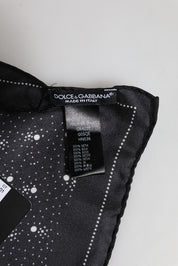 Black White Printed Square Men Foulard Scarf