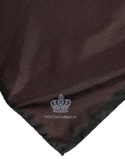 Brown DG Crown Silk Square Men Foulard Scarf