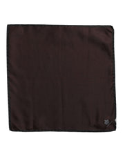 Brown DG Crown Silk Square Men Foulard Scarf
