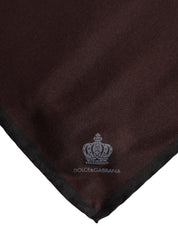 Brown DG Crown Silk Square Men Foulard Scarf