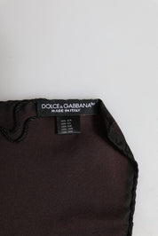 Dolce & Gabbana Brown DG Crown Silk Square Men Foulard Scarf
