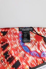 Dolce & Gabbana Black Multicolor Print Square Foulard Scarf Dolce & Gabbana