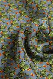Dolce & Gabbana Gray Green Cactus Print Square Foulard Scarf Dolce & Gabbana
