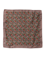 Brown Chilis Silk Square Men Foulard Scarf