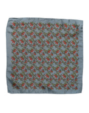 Gray Chilis Silk Square Men Foulard Scarf