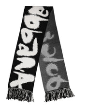 Black Logo Neck Warmer Wrap Men Shawl Scarf