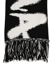 Black Logo Neck Warmer Wrap Men Shawl Scarf