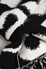 Black Logo Neck Warmer Wrap Men Shawl Scarf