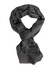 Dolce & Gabbana Gray Logo Print Neck Warmer Wrap Shawl Scarf