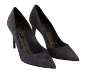 Gray Suede Leather Stiletto  Shoes Heels