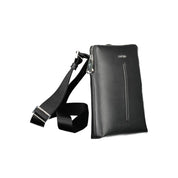 Black Polyurethane Men Shoulder Bag