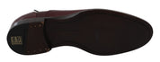 Red Bordeaux Leather Derby Formal Shoes