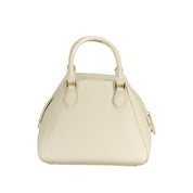Bianco Polyurethane Women's Bag with Handles and Shoulder Strap