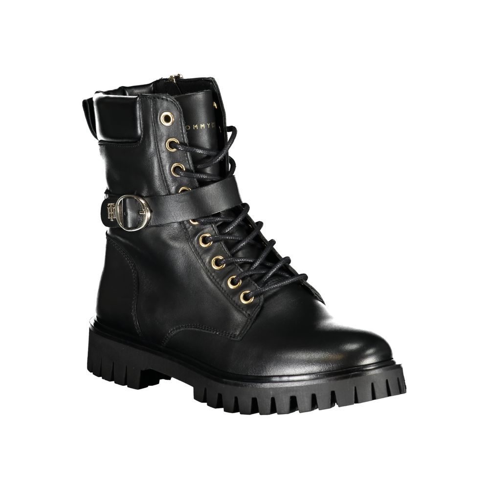 Tommy Hilfiger Black Polyurethane Women Stivaletto