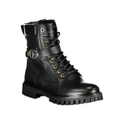 Tommy Hilfiger Black Polyurethane Women Stivaletto