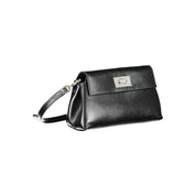 Black Polyester Women Handbag