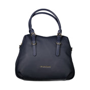 Blue Polyurethane Women's Bag