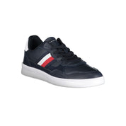 Blue Polyurethane Men Sneaker
