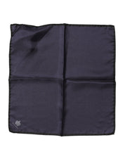 Dolce & Gabbana Blue DG Crown Silk Square Men Foulard Scarf