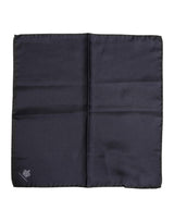 Dolce & Gabbana Blue DG Crown Silk Square Men Foulard Scarf