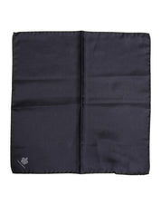 Dolce & Gabbana Blue DG Crown Silk Square Men Foulard Scarf