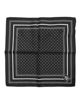 Black White Polka Dot Men Foulard Scarf