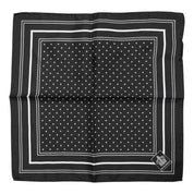 Black White Polka Dot Men Foulard Scarf