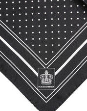 Black White Polka Dot Men Foulard Scarf
