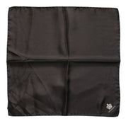 Dolce & Gabbana Brown DG Crown Silk Square Men Foulard Scarf Dolce & Gabbana