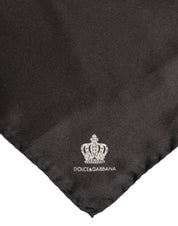 Brown DG Crown Silk Square Men Foulard Scarf