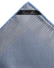 Light Blue Silk Square Men Foulard Scarf