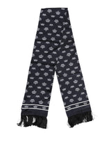 Black Silk Crown Fringes Men Foulard Scarf