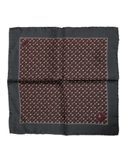 Dolce & Gabbana Maroon Cocktail Silk Square Foulard Scarf