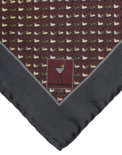 Maroon Cocktail Silk Square Foulard Scarf