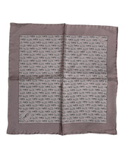Brown Sea Horse Silk Square Foulard Scarf