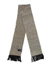 Dolce & Gabbana Gray Skulls Silk Fringes Men Foulard Scarf