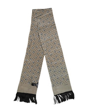 Gray Skulls Silk Fringes Men Foulard Scarf