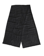 Dolce & Gabbana Dark Gray Cashmere Fringes Neck Warmer Scarf