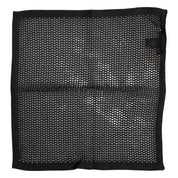 Black Patterned Cotton Square Foulard Scarf
